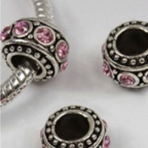 Pink Bling Spacer Charms